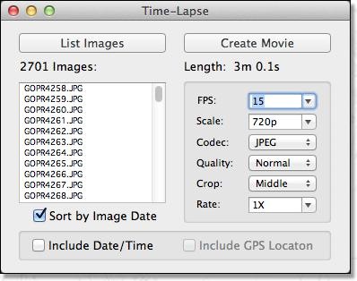 Open source time lapse software